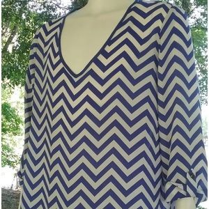 Kiara blue Chevron Blouse
